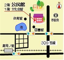松原公民館へのイラストマップ