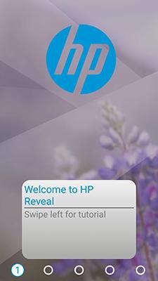 スクリーンショット：「HP Reveal」チュートリアル画面 その1の画像